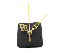 Silent Wall Clock Movement Kit with Long Shaft, DIY Quartz Repair Mechanism for Table Clocks, Includes 3 Hands, Gold and Black(2#021)
