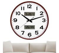 Silent Wall Clock: Noiseless Wall Clock, Wall Clock With Thermometer And Hygrometer | Silent Clock Temperature And Humidity Glowing In The Dark, Movimien Precision Clocks