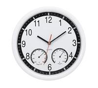 Silent Wall Clock with Accurate Thermometer and Humidity Gauge for Indoor Outdoor Patio Pool