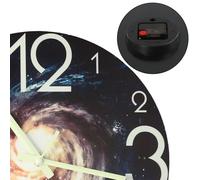 Silent Wall Clock with Glow-in-The-Dark Luminous Numbers and Hands, 30 cm Round Acrylic Night Light Clock for Bedroom, Living Room, Office - Bat