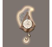 Silent Wall Clock with LED Backlight, 3D Crystal Porcelain Art Decor, Remote Dimmable Night Light for Living Room Bedroom, 220V Plug-in Sconce