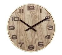 Silent Wall Clock with Wood Grain Design for Kitchen and Living Room Decor