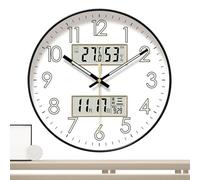 Silent Wall Clock - Without Sign -TAC Shining Around Wall Clock in the Dark, Living Room Decor with Temperature and Humidity | Silent Wall Decoration, Night Light Wall Clock