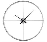 Silent Wall-Clocks,Retro Wrought Iron Wall Clock Hanging Home Metal Living Room Dining Decoration Study Single Ring Creative Ornaments-Silver
