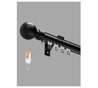 Silent Wall Mounted Curtain Track Single Roman Curtain Rods Heavy-Duty Curtains Rails Room Divider for Privacy in Open Rooms Easy to Install(Black,80cm/31.4'')