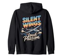 Silent Wings Loud Passion Gliding Glider Soaring Zip Hoodie