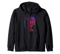 Silent Wolf Warning Quote Dark Humor Animal Graphic Zip Hoodie
