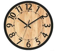 Silent Wooden Wall Clock 30cm Rustic Crackle Finish(E)
