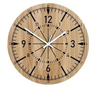 Silent Wooden Wall Clock 30cm Rustic Crackle Finish(G)