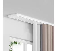 SilentDu 0.66 0.8m Adjuble Ceiling Mount Double Rail Track Room Divider Ideal for Living Room & Bedroom White 1.7m/5.6ft Solut for Space ment