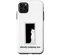 Silently Judging you Funny White Cats Sarcastic Women Girls Case for iPhone 11 Pro Max