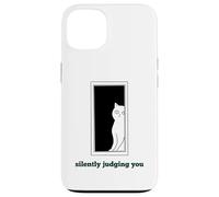 Silently Judging you Funny White Cats Sarcastic Women Girls Case for iPhone 13