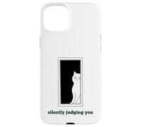 Silently Judging you Funny White Cats Sarcastic Women Girls Case for iPhone 15 Plus