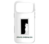 Silently Judging you Funny White Cats Sarcastic Women Girls Case for iPhone 17 Pro Max