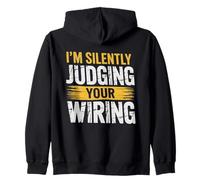 Silently Judging Your Wiring Distressed Electrician Graphic Zip Hoodie