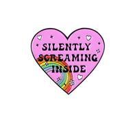 Silently Screaming Inside Pin, LGBT Enamel Pin, LGBT Pride Month Lapel Badge, Funny Gay Pride Rainbow Badge Brooches, LGBTQ Gift For Lesbian Gay Bisexual Transgender Queer, Homosexual Couple