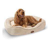 Silentnight Airmax Pet Bed - Comfortable Support for Head & Body - Breathable Prevent Overheating - Reversible Removable Cushion & Non-Slip Base - Easy Clean Machine Washable Dog Bed, Natural, Small