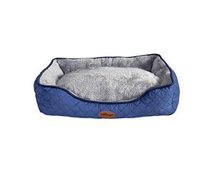 Silentnight Airmax Pet Bed - Medium Dog Bed - Blue Washable Cat Bed with Reversible Cushion, Non-Slip Base