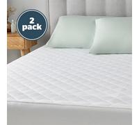 Silentnight Anti-Allergy Mattress Protectors 2 Pack - Mattress Cover Bed Pad Topper with Elasticated Straps Protecting Against Bacteria and Dust Mites - Small Double - Twin Pack