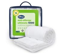 Silentnight Anti Allergy Mattress Topper, 10cm Deep, Single Bed, 90x190cm | Anti-Bacterial, Dust Mite & Odour Protection, Luxury Fibadown™ Fibres, Box-Stitched Edge, Elastic Straps, Machine Washable