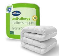 Silentnight Anti Allergy Mattress Topper Pad, Wavy Stitch, Double 135x190cm | Anti-Bacterial, Dust Mite & Odour Protection, Hypoallergenic, Asthma & Sensitive Skin Safe, Elastic Straps, Machine Washable