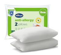 Silentnight Anti Allergy Firm Pillows 2 Pack - Firm Support Pillows with Fibre Core Ideal for Side Sleepers and Neck and Shoulder Pain Relief - Hypoallergenic - Pack of 2,White