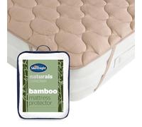 Silentnight Bamboo Mattress Protector, Cool & Breathable, Double Size Bed | Naturally Soft Silky Bamboo Blend, Regulates Temperature, Antibacterial, Hypoallergenic, Spills & Stains Protection, Washable