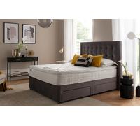 Silentnight Bloomsbury Charcoal Velvet Bed Frame, Double, No Storage Dimensions: 4′6″ x 6′3″ (135cm x 190cm)