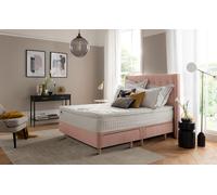 Silentnight Bloomsbury Dusky Pink Velvet Bed Frame, Double, No Storage Dimensions: 4′6″ x 6′3″ (135cm x 190cm)