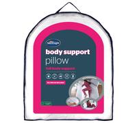 Silentnight Body Support Pillow with Pillowcase - Pregnancy Nursing Support Shaped Pillows and Case - Machine Washable in White, 147 x 48 cm