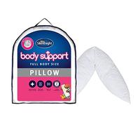 Silentnight Body Support Pillow with Pillowcase - Pregnancy Nursing Support Shaped Pillows and Case - Machine Washable in White, 147 x 48 cm