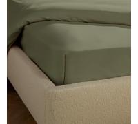 Silentnight Brushed Cotton Fitted Sheet - Soft Velvety Touch 100% Cotton - Cosy Warmth Feel - Breathable Brushed Hypoallergenic Fitted Sheet with Elasticated Corners, Green, Double