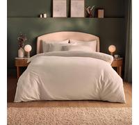 Silentnight Brushed Cotton Duvet Set - Soft Velvety Touch 100% Cotton - Cosy Warmth Feel Breathable Lightly Brushed Hypoallergenic - Button Fastening Duvet Cover + Pillowcase Bed Set, Natural, Double