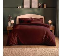 Silentnight Brushed Cotton Duvet Set - Soft Velvety Touch 100% Cotton - Cosy Warmth Feel Breathable Lightly Brushed Hypoallergenic - Button Fastening Duvet Cover + Pillowcase Bed Set, Burgundy, Double