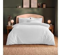 Silentnight Brushed Cotton Duvet Set - Soft Velvety Touch 100% Cotton - Cosy Warmth Feel Breathable Lightly Brushed Hypoallergenic - Button Fastening Duvet Cover + Pillowcase Bed Set, White, Double