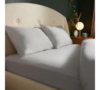Silentnight Brushed Cotton Fitted Sheet - Soft Velvety Touch 100% Cotton - Cosy Warmth Feel - Breathable Brushed Hypoallergenic Fitted Sheet with Elasticated Corners, Silver, Double