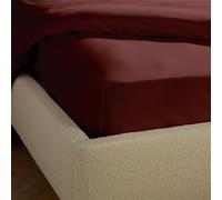 Silentnight Brushed Cotton Fitted Sheet - Soft Velvety Touch 100% Cotton - Cosy Warmth Feel - Breathable Brushed Hypoallergenic Fitted Sheet with Elasticated Corners, Burgundy, Single