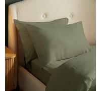 Silentnight Brushed Cotton Pillowcase Pair - Soft Velvety Touch 100 Percent Cotton - Cosy Warmth Feel for Colder Nights - Breathable Lightly Brushed Hypoallergenic Pillowcase, Olive Green