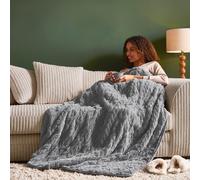 Silentnight Cable Knit Embossed Fleece Heated Throw with 9 Heat Set... BERRY