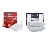 Silentnight Comfort Control Electric Blanket Double Heated Electric Underblanket Hotel Collection Pillow 2 Pack - Pair of Luxury Hotel Quality