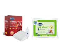Silentnight Comfort Control Electric Blanket - Heated Underblanket with 3 Heat Settings & Anti-Allergy Pillows 2 Pack ? Soft Medium Support Anti Bacte