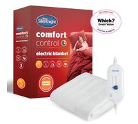 Silentnight Comfort Control Electric Blanket Super King Bed - Heated Underblanket with 4 Heat Settings - Fast Heat Up - Overheat Protection and Easy Fit Straps, Machine Washable, Super King, 160x200cm