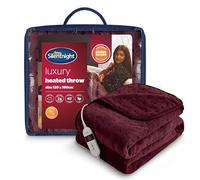 Silentnight Comfort Control Heated Throw Blanket - Luxury Fleece Electric Heated Blanket for Sofa Bed with 9 Heat Settings, Fast Heat-up and Safety Shut Off - Machine Washable - 120x160cm, Berry