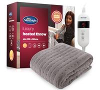 Silentnight Comfort Control Heated Throw Blanket Luxury Fleece Electric Heated Overblanket for Sofa Bed with 9 Heat Settings Fast Heatup and Saf