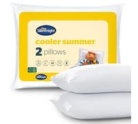 Silentnight Cooler Summer Pillows - Pack of 2 Soft Medium Support Summer Pillows with Lightweight Fibres Ideal for Summer - Hypoallergenic and Machine Washable, White