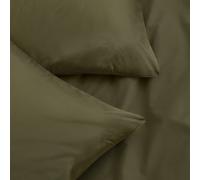 Silentnight Washed Cotton Rich Pillowcase Pair - Soft & Comfortable Touch - Stylish Modern Linen-Look 2 Pack Pillow Cover - Breathable Cotton and Polyester Fabric Retain Shape and Colour, Sage Green