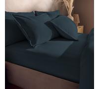 Silentnight Cotton Rich Washed Fitted Sheet CHARCOAL DOUBLE