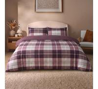 Silentnight Coverless 10.5 Tog Duvet, Berry & Check Print, King | Supersoft & Stylish, Bed Quilt & Pillowcase Set, Two Reversible Designs, All Year Round Comfort, No Cover Needed