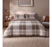 Silentnight Coverless 10.5 Tog Duvet, Brown & Check Print, Super King | Supersoft & Stylish, Bed Quilt & Pillowcase Set, Two Reversible Designs, All Year Round Comfort, No Cover Needed