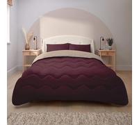 Silentnight Coverless Seersucker Duvet & Pillowcase Set - Soft Stylish 10.5 Tog Two Reversible Colours Bed Quilt - All Year Round Comfort No Cover Needed - Machine Washable - Berry & Cream, Double